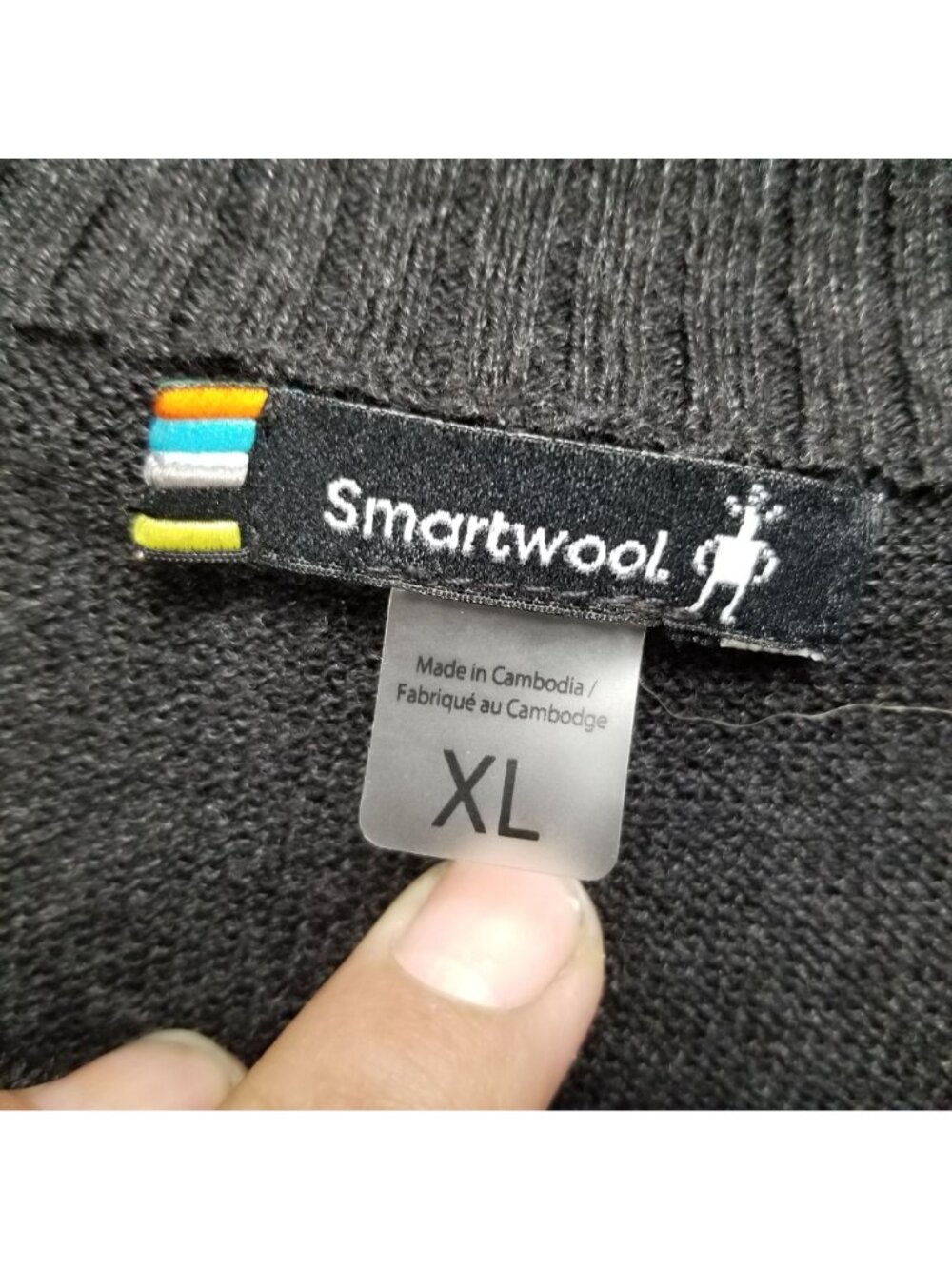 Smartwool Sweater Mens XL Gray Merino Wool Blend 1/4 Zip Pullover *Read* - Picture 3 of 14